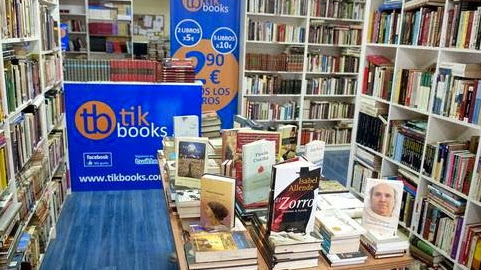 Una de las tiendas de libros de medio uso de la cadena Tik Books, en Madrid. Crédito: Tik Books.