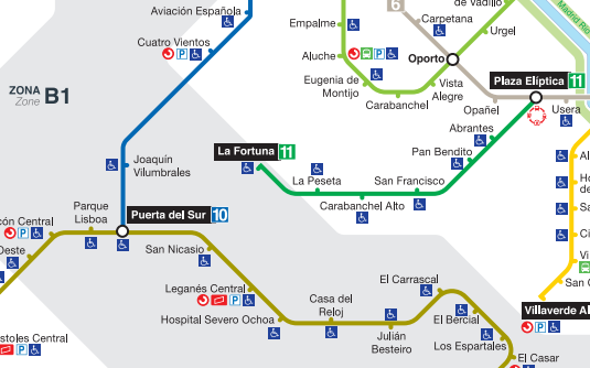 Zona Sur del Metro de Madrid